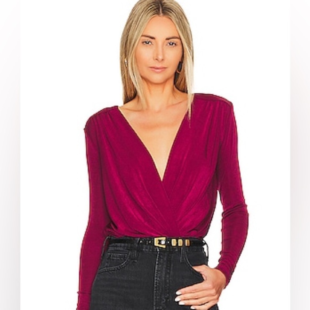 Free People Cherry Red Turnt Bodysuit